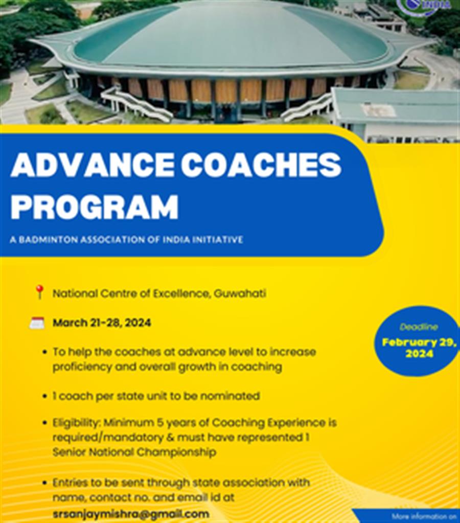 Badminton association to conduct first Coaches Development Program in March for grassroots coaches