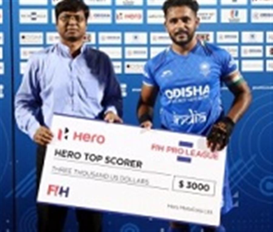 Men&#39;s Pro League: Harmanpreet Singh honoured for being the top goal-scorer of 2021-22 season