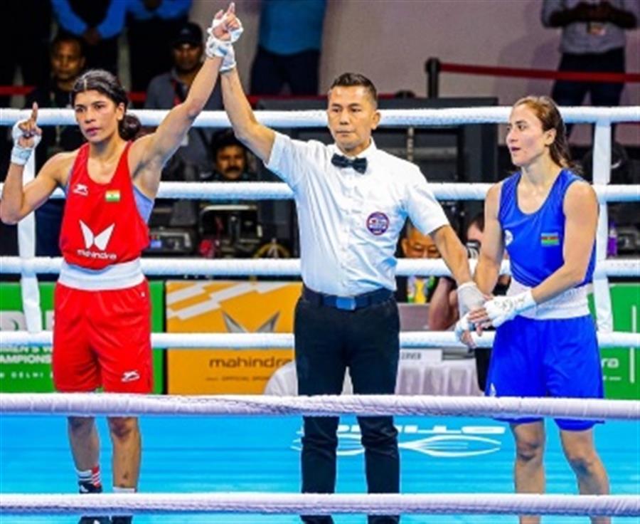 Women&#39;s World Boxing C&#39;ships: Nikhat starts with a bang; Sakshi, Nupur and Preeti also advance 