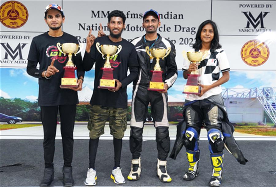 National Motorcycle Drag Racing: Mohammed Arfath emerges fastest; Fazil, Shaik emerge on top